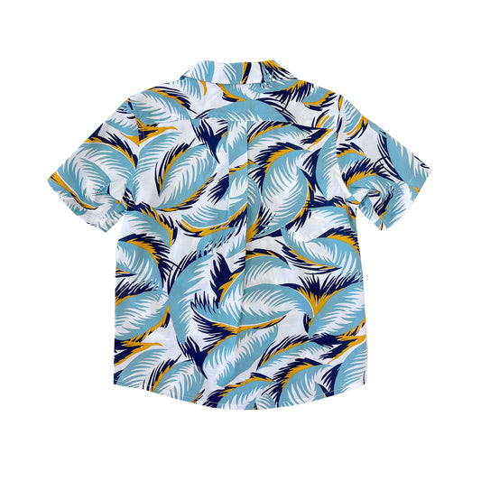 Boy's Camp Collar Shirt - Feathers - My Little J