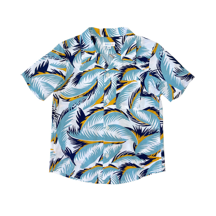 Boy's Camp Collar Shirt - Feathers