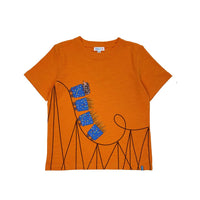 Boys SS Crew Neck Print Tee - Train Rails - My Little J