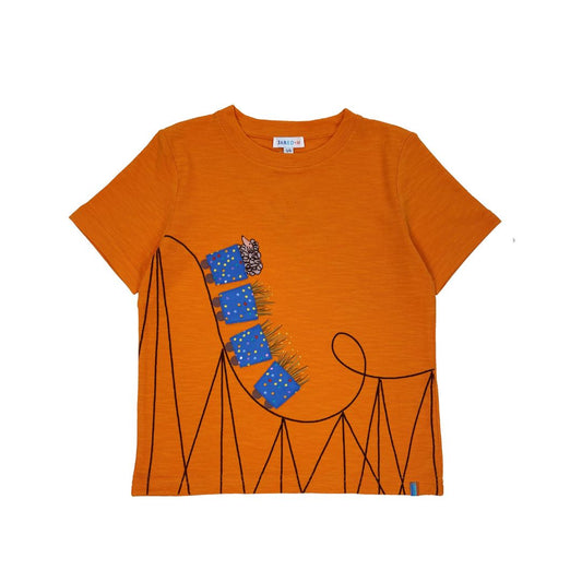 Boys SS Crew Neck Print Tee - Train Rails - My Little J