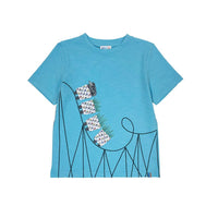 Boys SS Crew Neck Print Tee - Train Rails - My Little J