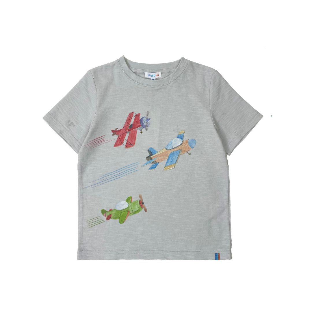 Boys SS Crew Neck Print Tee - Planes - My Little J
