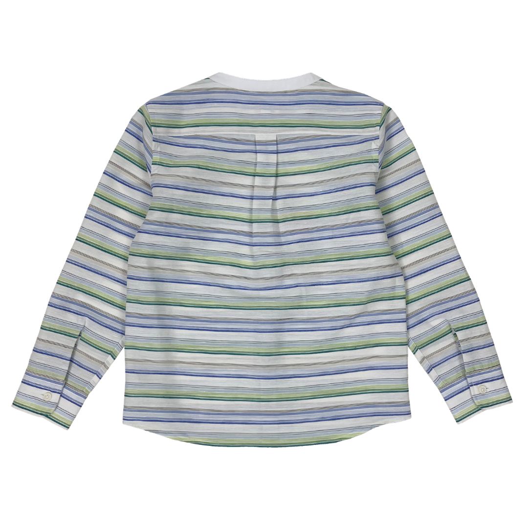 Boys LS Bank Collar Stripy Shirt - My Little J