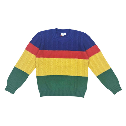 Boy's Merino Wool Blend Color Stripes Sweater