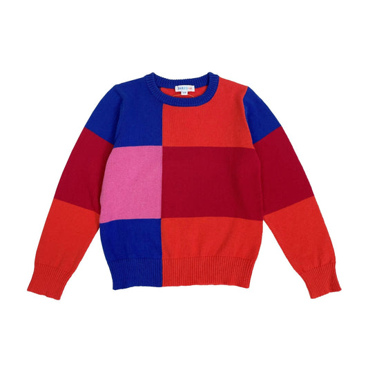 Boy's Merino Wool Intrasia Color Blocking Sweater - My Little J