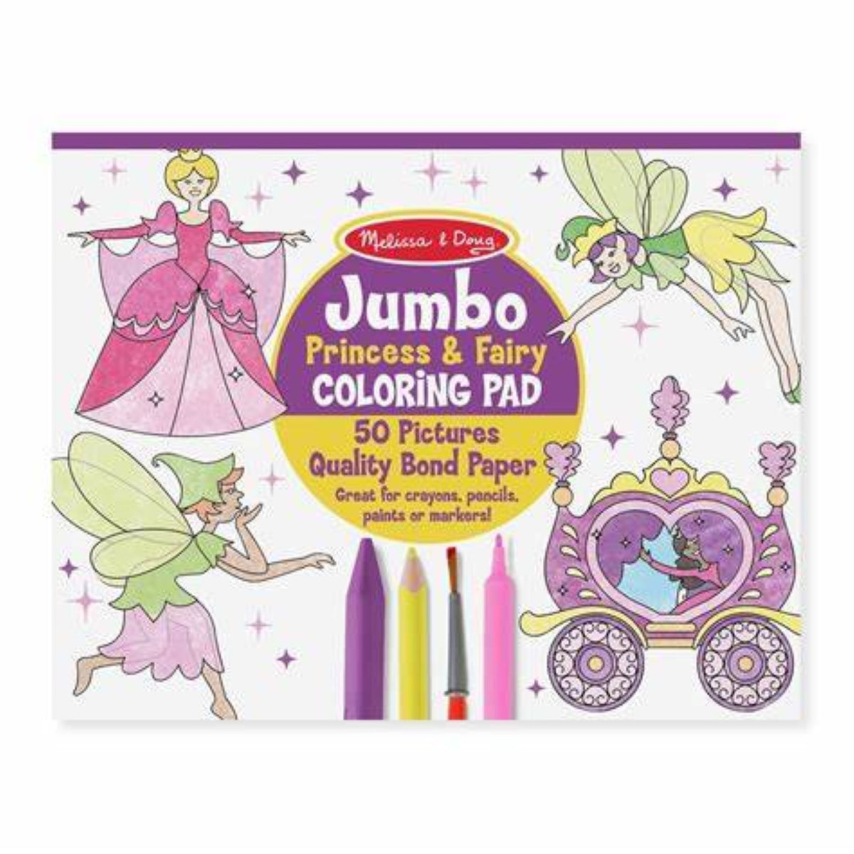 Jumbo Coloring Pad - Princess & Fairy