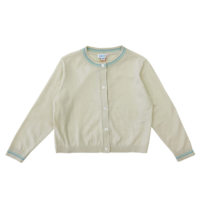 Girl's LS Crew Neck Cardigan
