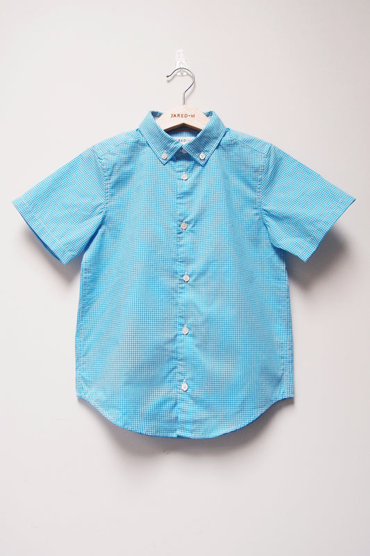 S/S Gingham Shirt - Blue - My Little J