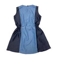 Girl's SS Tencel Indigo Color Block Sleeveless Dress