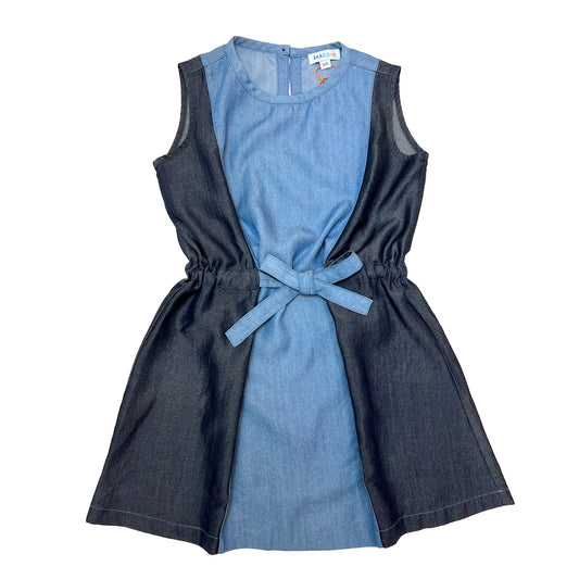 Girl's SS Tencel Indigo Color Block Sleeveless Dress - My Little J