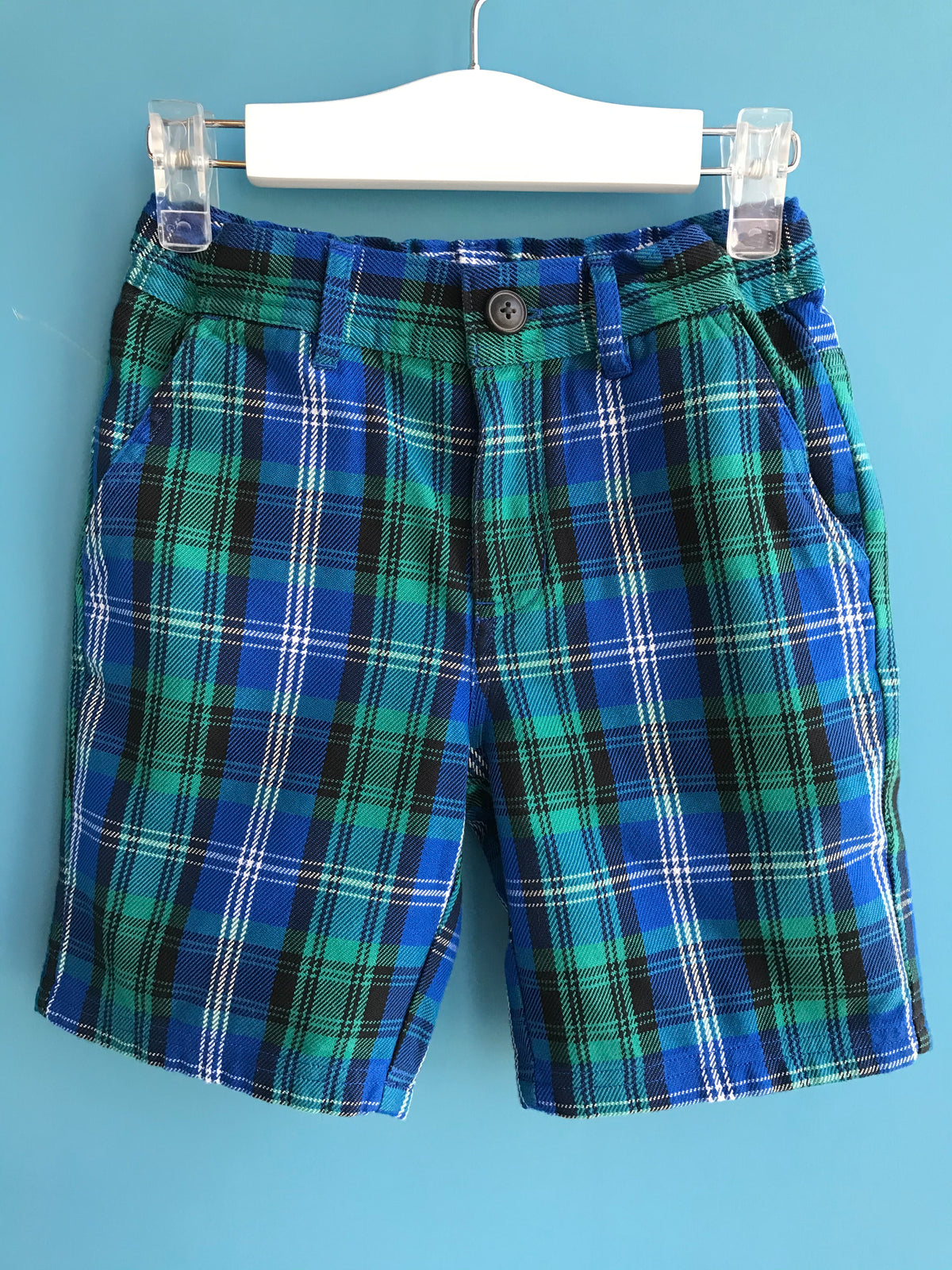 Boy's Basic Plaid Slim Shorts