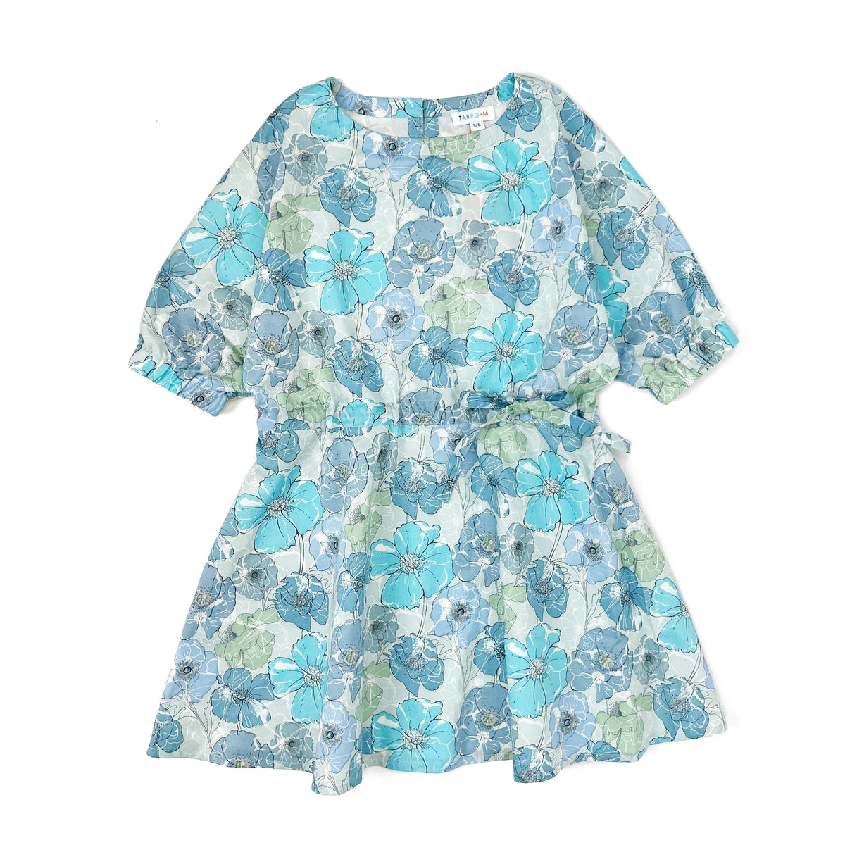 Girls 3/4 Sleeve floral Print Dress