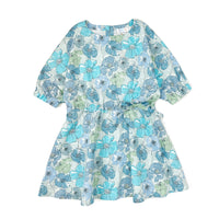 Girls 3/4 Sleeve floral Print Dress