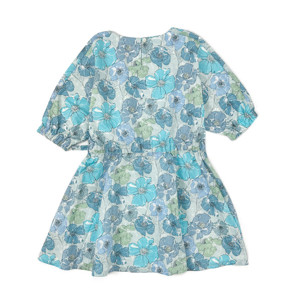 Girls 3/4 Sleeve floral Print Dress