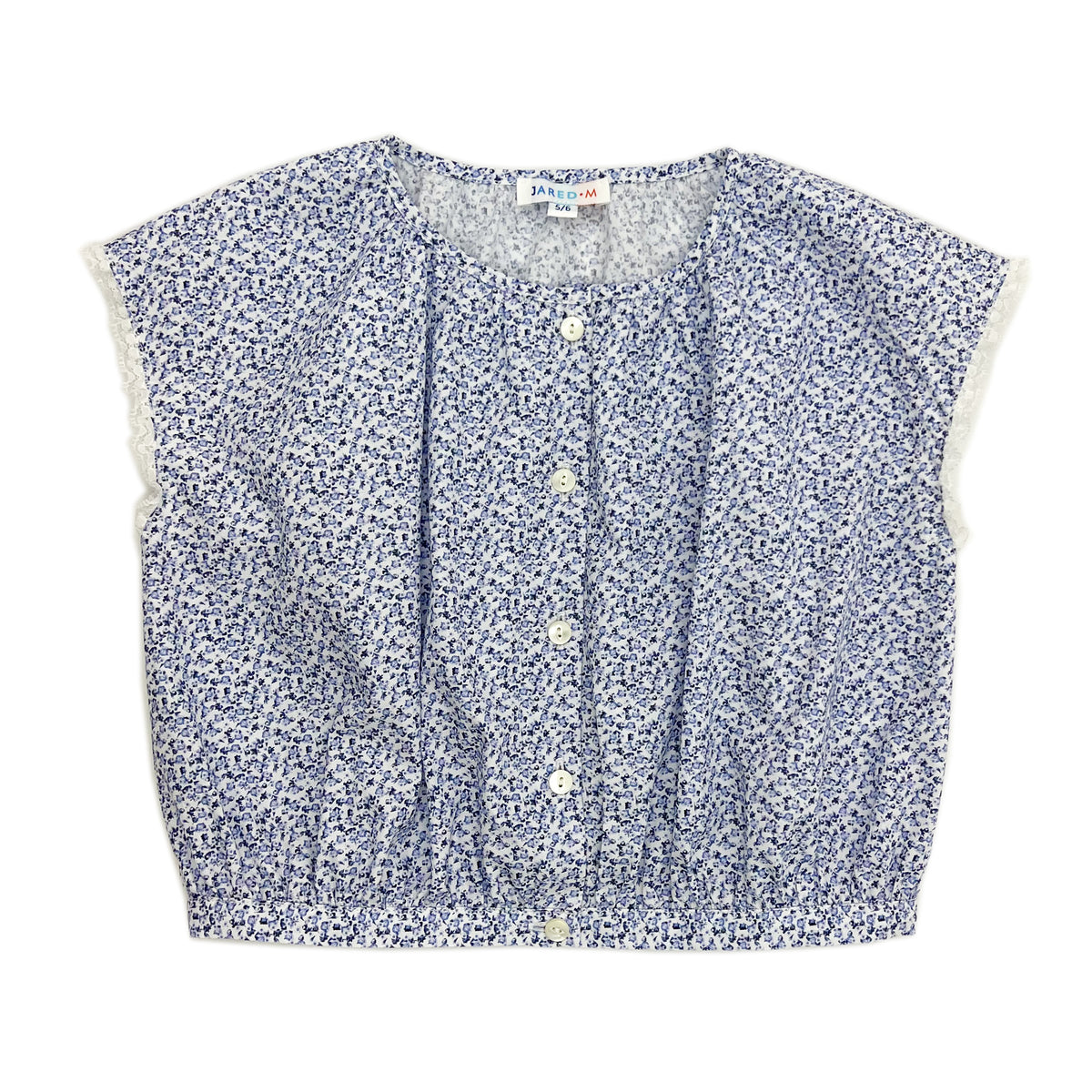 Girls SS floral Print Top with Lace Detail - My Little J