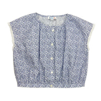 Girls SS floral Print with  Lace detail Top