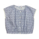 Girls SS floral Print with  Lace detail Top