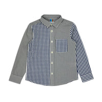Boy's LS Spread Collar Mixed Check  Shirt