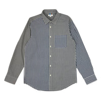 Men LS Spread Collar Mixed Check  Shirt