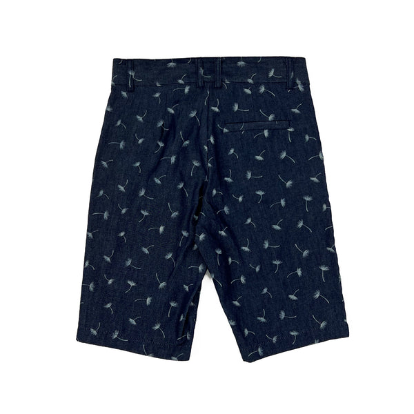 Boy's indigo twill  print Shorts