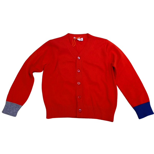 Boy's FW LS  Sweater Cardigan with contrast color cuff