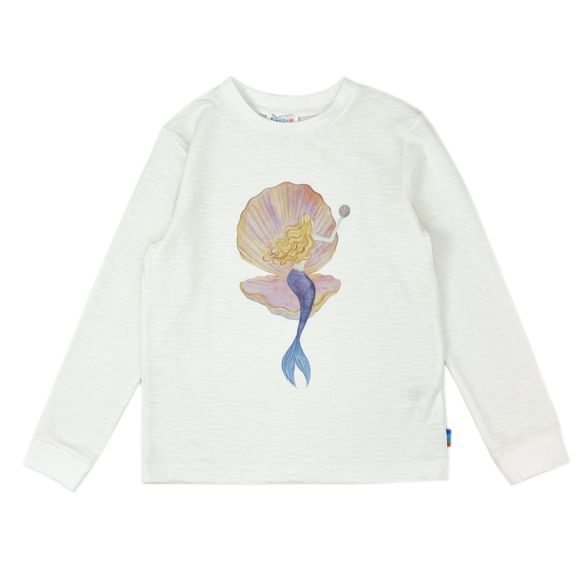 Girls LS Knit Crew Neck pullover with Mermaid printed