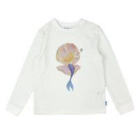Girls LS Knit Crew Neck pullover with Mermaid printed