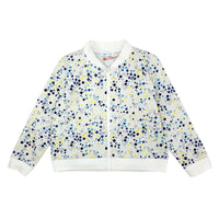 Boy LS Knit Print Zip Up Baseball Jacket