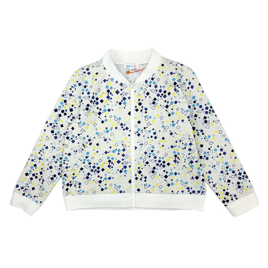Boy LS Knit Print Zip Up Baseball Jacket - My Little J
