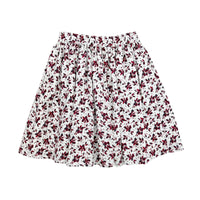 Girl's White floral Print Skirt