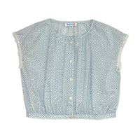 Girls SS floral Print with  Lace detail Top