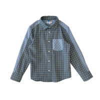 Boy's LS Spread Collar Mixed Plaid Shirt