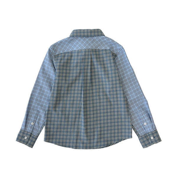 Boy's LS Spread Collar Mixed Plaid Shirt