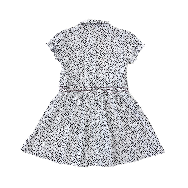 Girl's SS Knit Print Smocking Dress