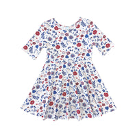 Girl's Floral Knit Dress