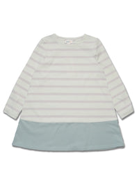 Girl's LS A Line Contrast Detail Dress