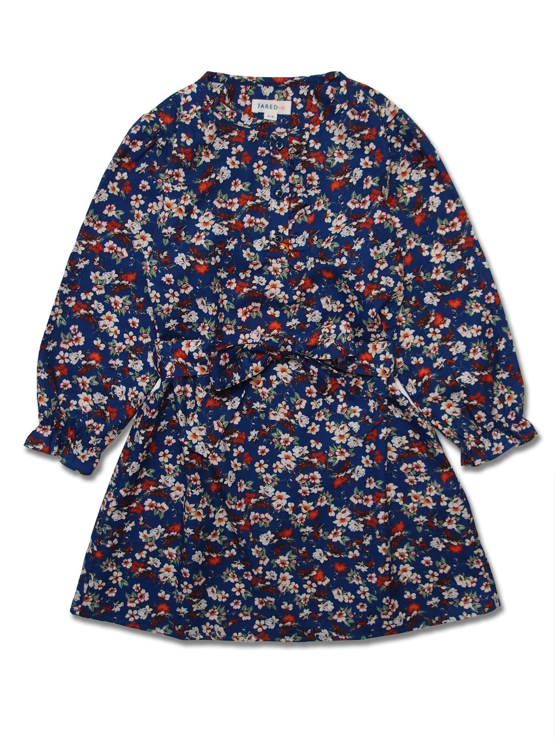 Girl LS Ruffle Front Dress
