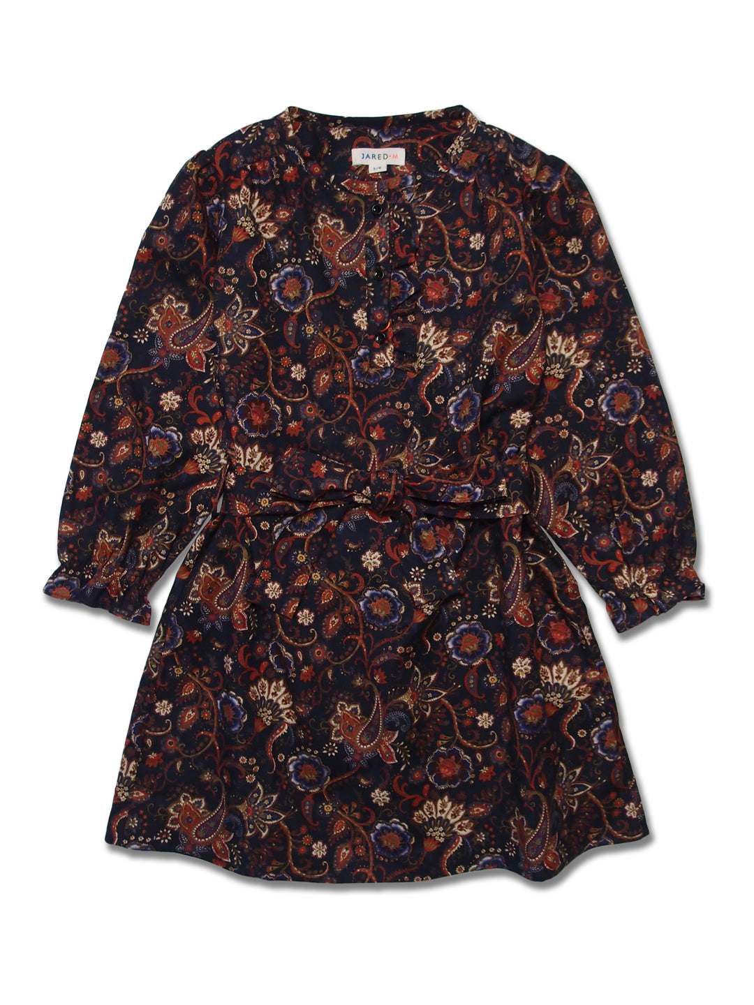 Girl LS Ruffle Front Dress
