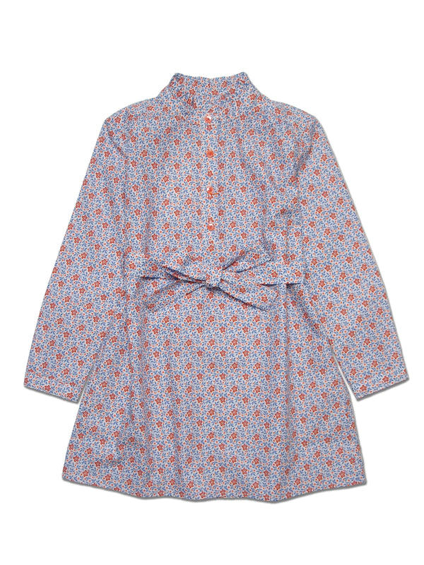 Girl LS Ruffle Half Placket Dress