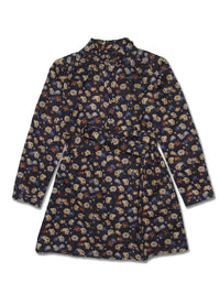 Girl LS Ruffle Half Placket Dress