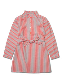 Girl LS Ruffle Half Placket Dress