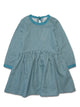 Girl's LS Dress with Contrast Neck Trim