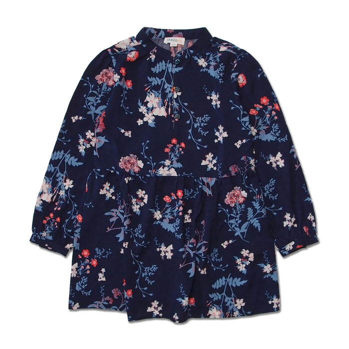 Girl LS Floral Print Dress