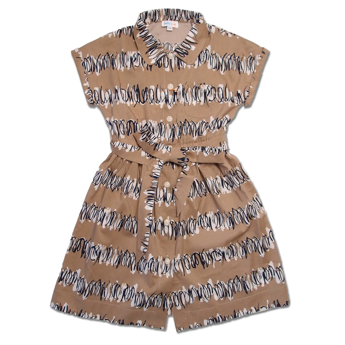 Girl SS Woven Shirt Dress with Belt - Big Graphic Print