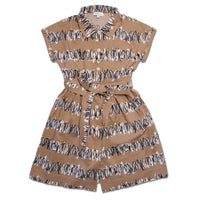 Girl SS Woven Shirt Dress with Belt - Big Graphic Print
