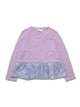 Girl LS Crew Top with Contrast Ruffle