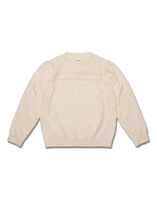 Girl's Merino Wool Blend Jacquard Stitch Pullover - My Little J