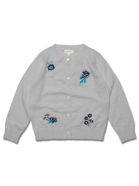 Girl's Merino Wool Floral Embriodary Cardigan