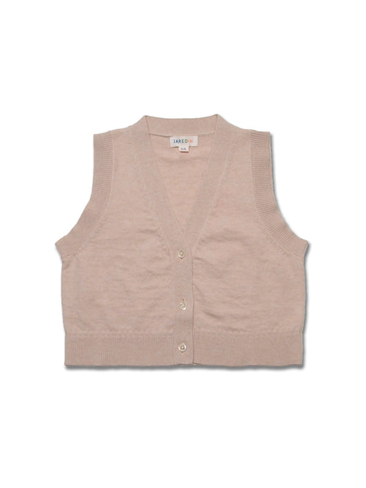 Girl's Merino Wool Blend Vest Cardigan - My Little J