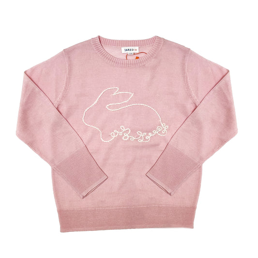 Girl's Merino Wool Rabbit Embriodary Sweater - My Little J